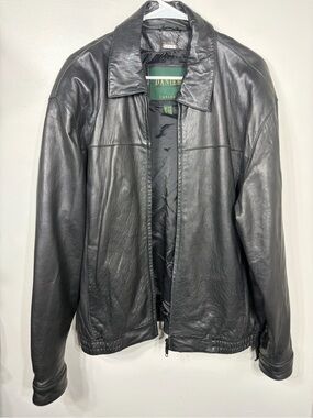 Danier Canada Genuine Leather‎ Jacket Men’s XL Black Full Zip Soft Leather Coat